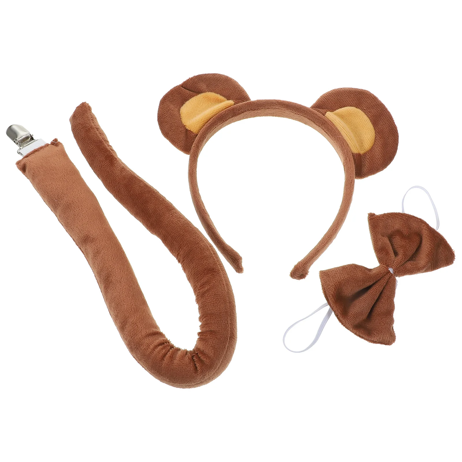 1세트 곰 귀 머리띠 세트 사랑스러운 동물 의상 소품 드레스업 파티 휴일 선물 성인용 유니섹스