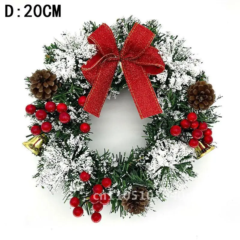 

Handmade Red Fruit Artificial Bow Wreath Christmas Tree Decoration European Style PET Material Available in Three Sizes
