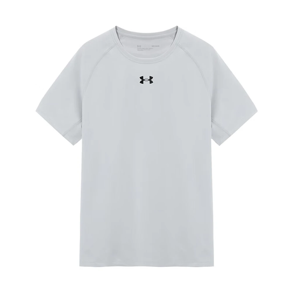 under-armour-light-grey-short-sleeve-men's-autumn-new-fitness-training-sportswear-breathable-quick-dry-simple-crew-neck-t-shirt