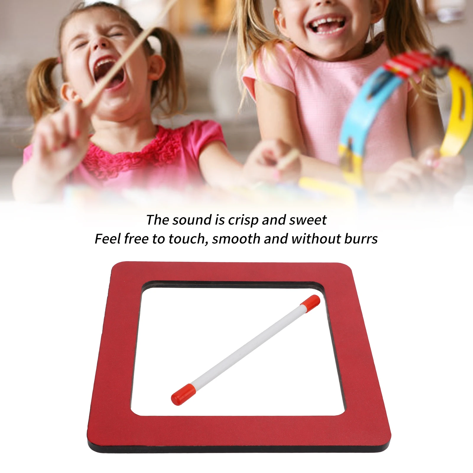 Red Children Enlightenment Percussion Instrument Tool Hand Drum Compressed Board Resin Skin Tools