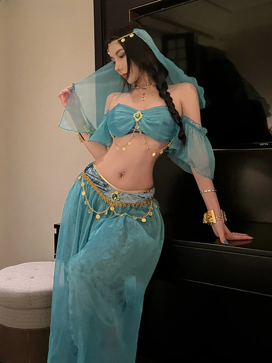 

Weisgirl Sexy Goddess Cosplay Costume Desert Dance Girl Ethnic Flavor Dunhuang Style Women's Traditional Clothing Summer 2024