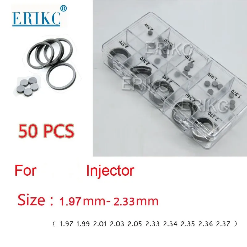 

Shims Common Rail Injector Adjusting Shims 50 pieces Valve Adjustment Gaskets sizes 1.97mm-2.37mm E1024016 for Injector