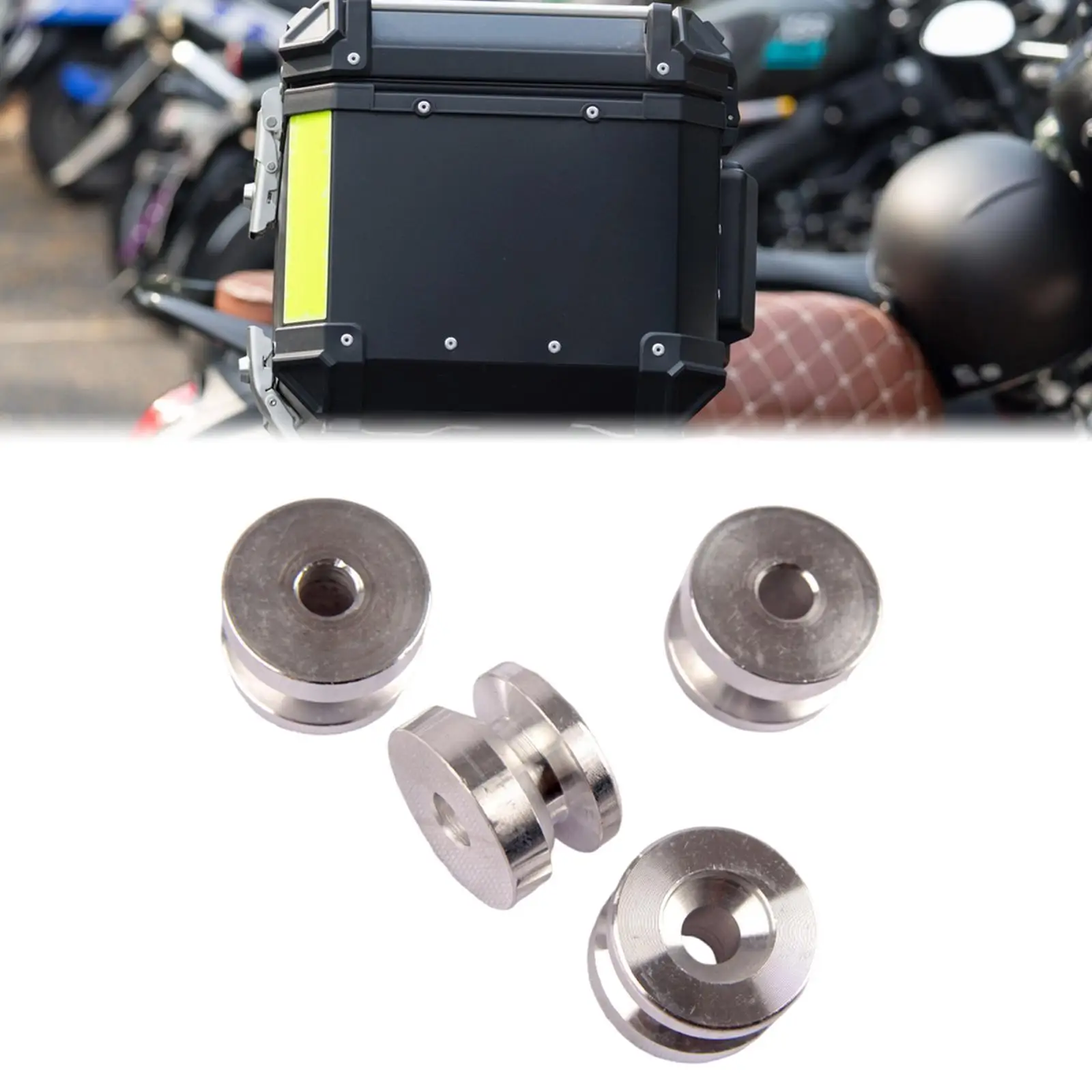 

High Strength Trunk Bracket Base Bushing Pad Aluminum Alloy Accessory Universal Fit for Motorcycle Luggage Box Quick Install