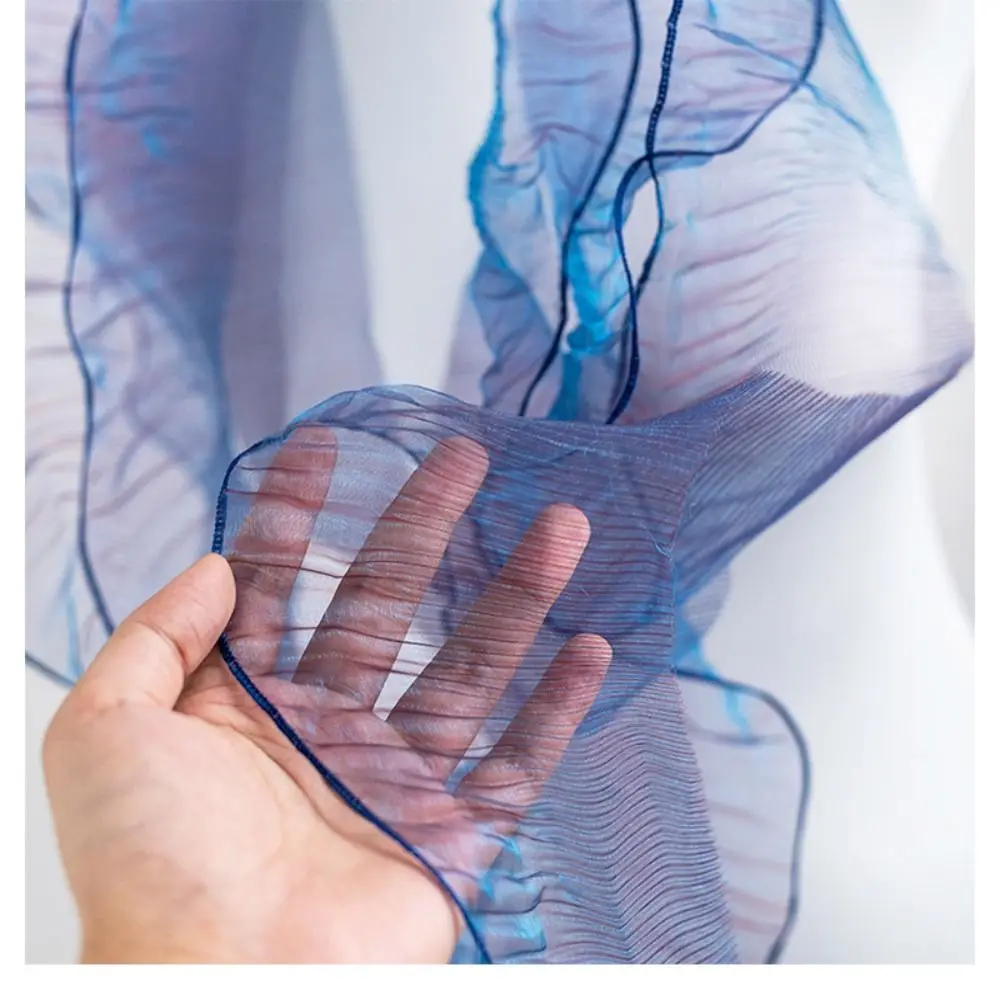 새로운 1 야드 Pleated 레이스 리본 12cm 와이드 인어 컬러 의류 공급 프릴 봉제 패브릭 수공예품 DIY 봉제 재료