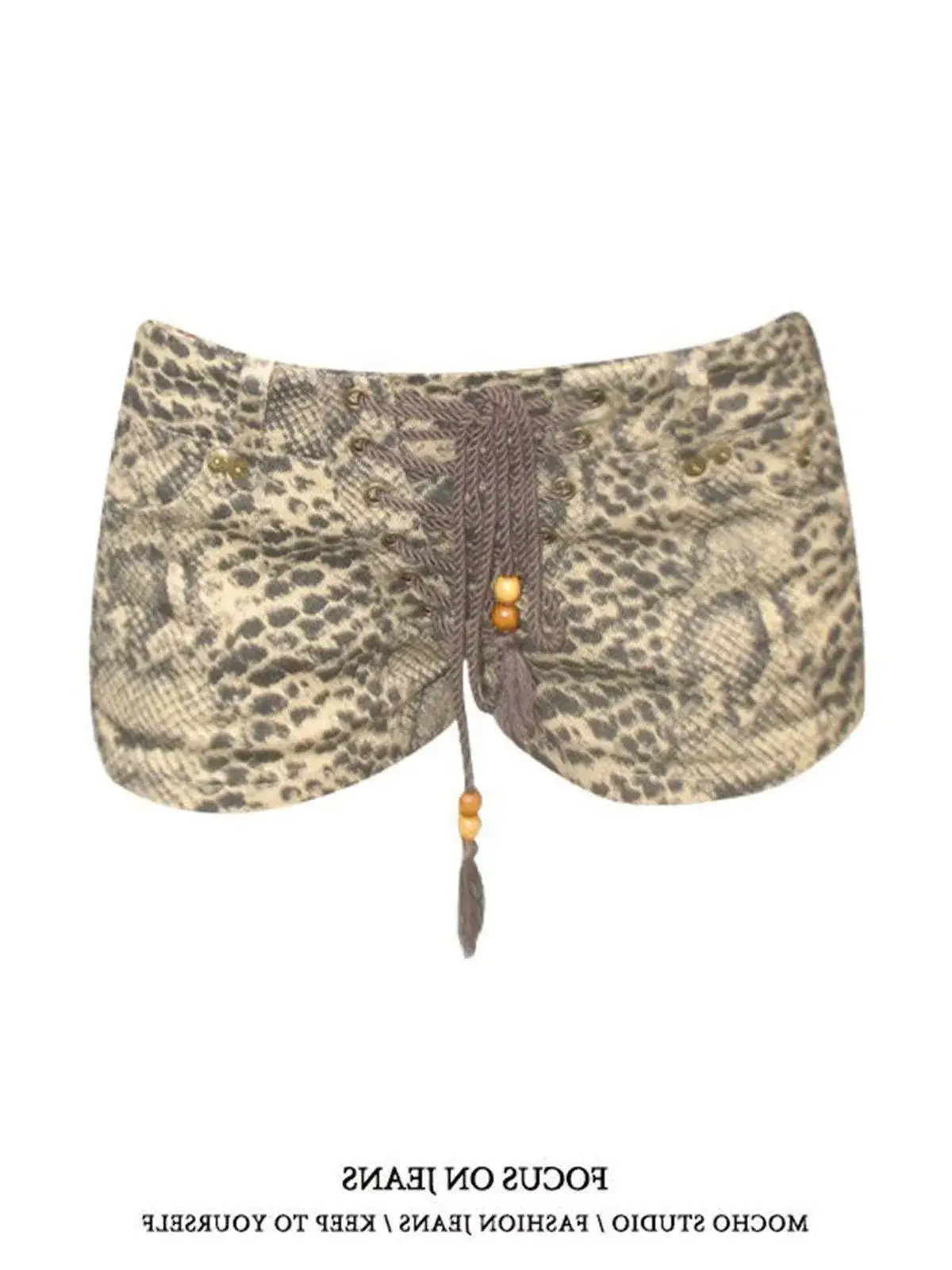 빈티지 레오파드 프린트 데님 반바지 스파이시 걸 스트리트 스타일 로우 웨이스트 스트레이트 레그 캐주얼 반바지 여성용 여름 패션