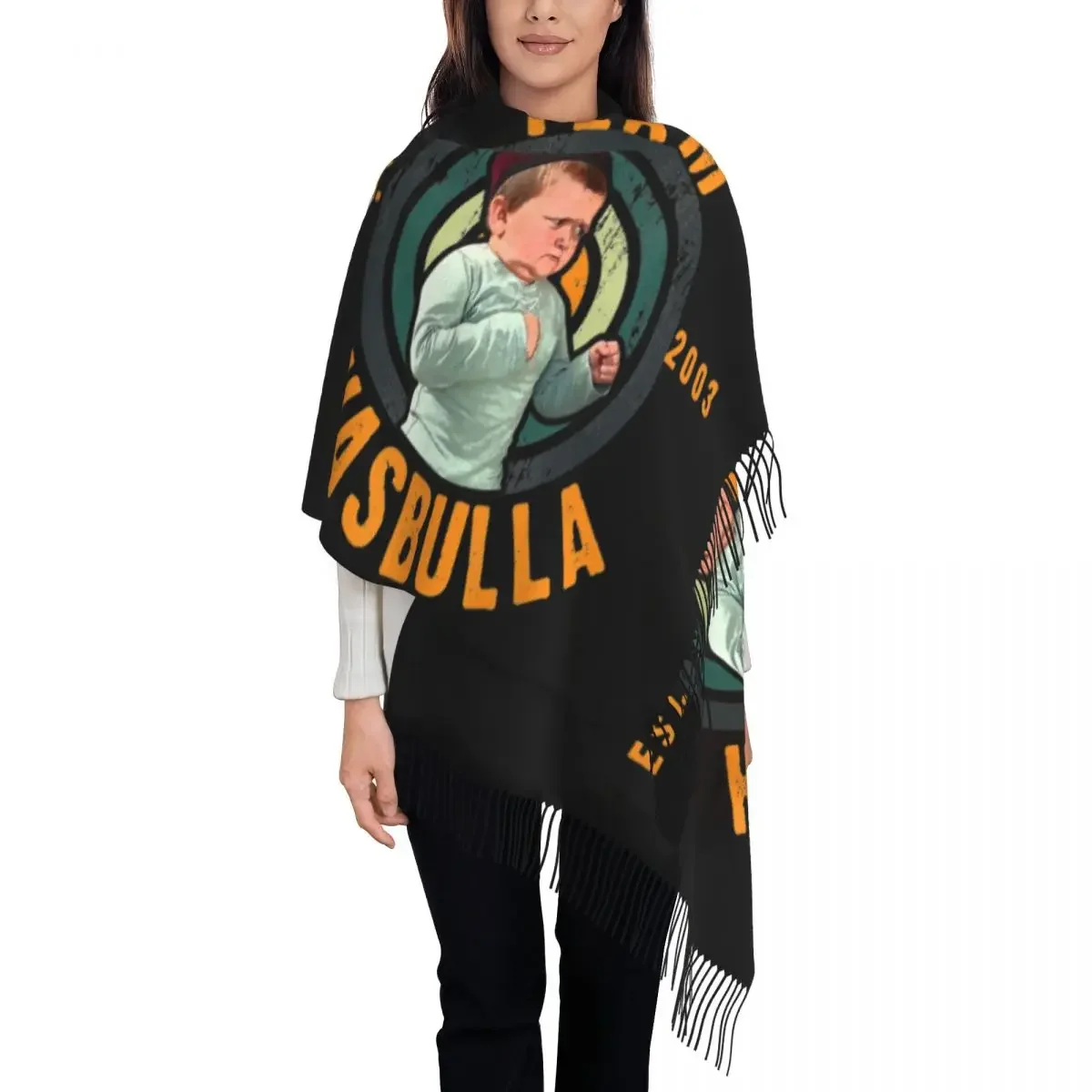 Customized Print Funny Hasbulla Hasbullah Smile Scarf Women Men Winter Fall Warm Scarves Fight Meme Shawl Wrap