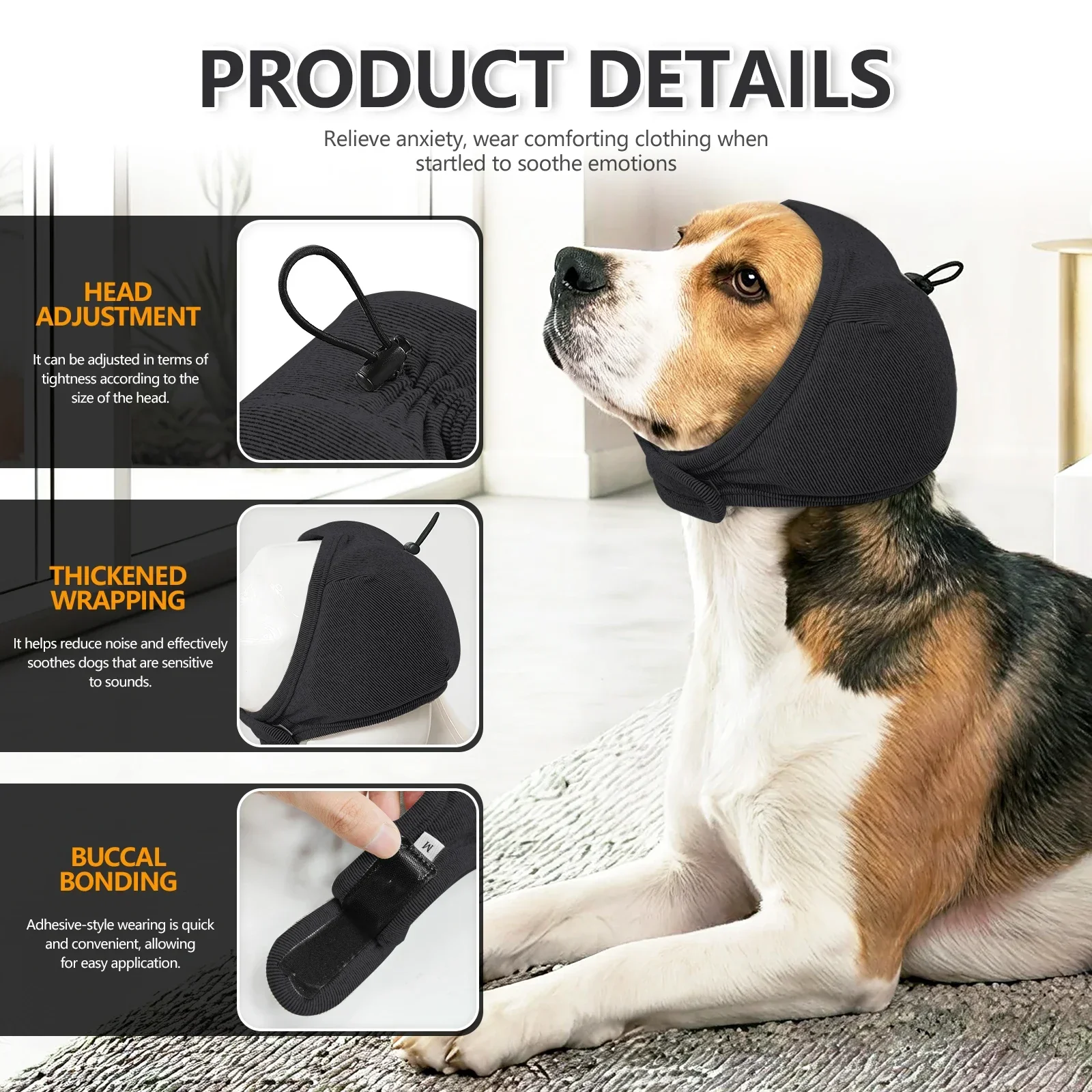 Pet Noise Cancelling Ear Muffs for Dogs, Hearing Protection Dog Ear Covers, Anti-scare Neck Wrap to Calm Anxiety