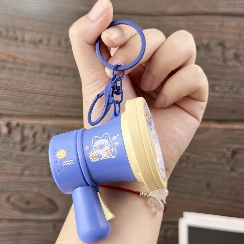 Cartoon Mini Recording Speaker Keychain Plastic Speaker Bag Hanging Toy Children's （Batteries not included）