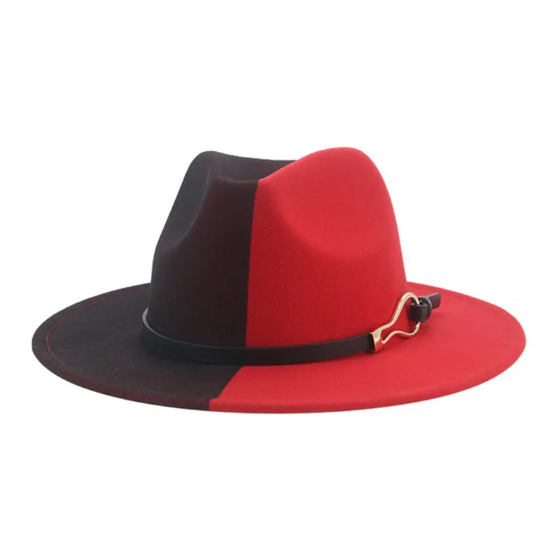 Matching Woolen Felt Hat Tie-dyed European And American Thread Belt Autumn And Winter Party Gradient Gourd Jazz Top Hat