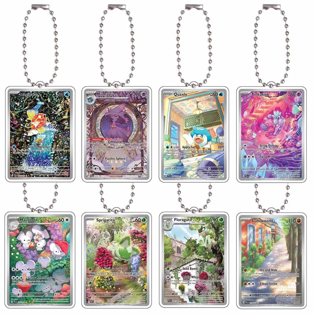 Pokemon Key Chain Tinkatink Mismagius Quaxwell Quaxly Sudowoodo Maushold Magikarp Acrylic Keychain Bag Pendant Decoration 5Cm