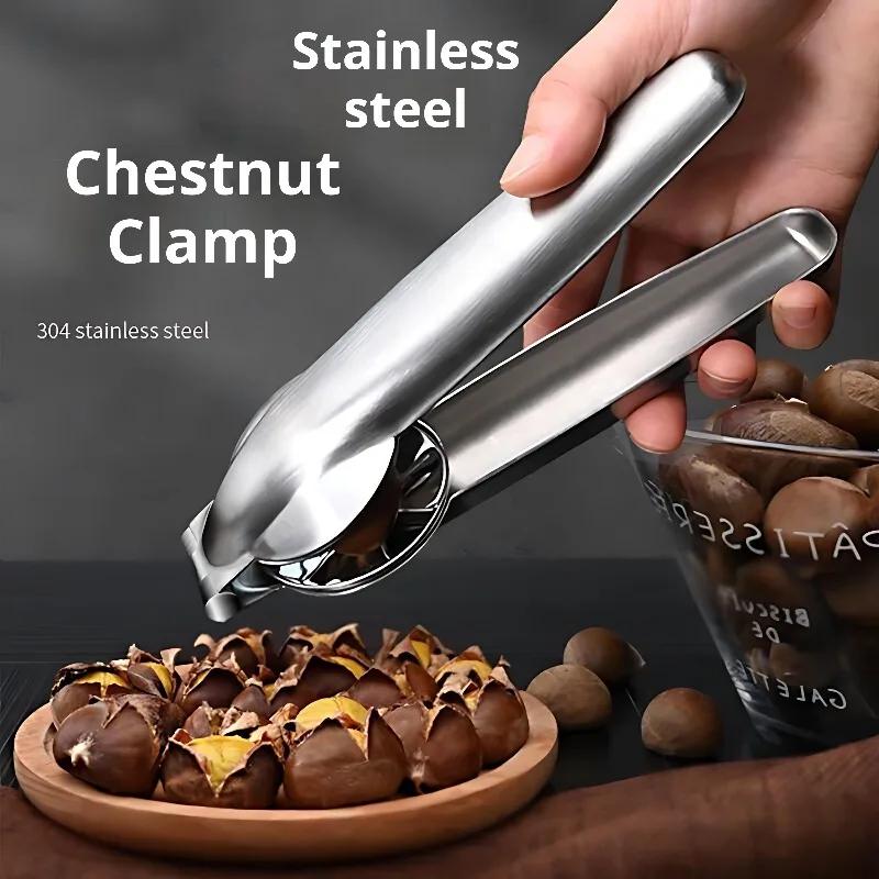 

New Stainless Steel Nut Cracker for Chestnut & Walnut, Easy Sheller Opener Tool, Effortless Peeling Pliers Gadget