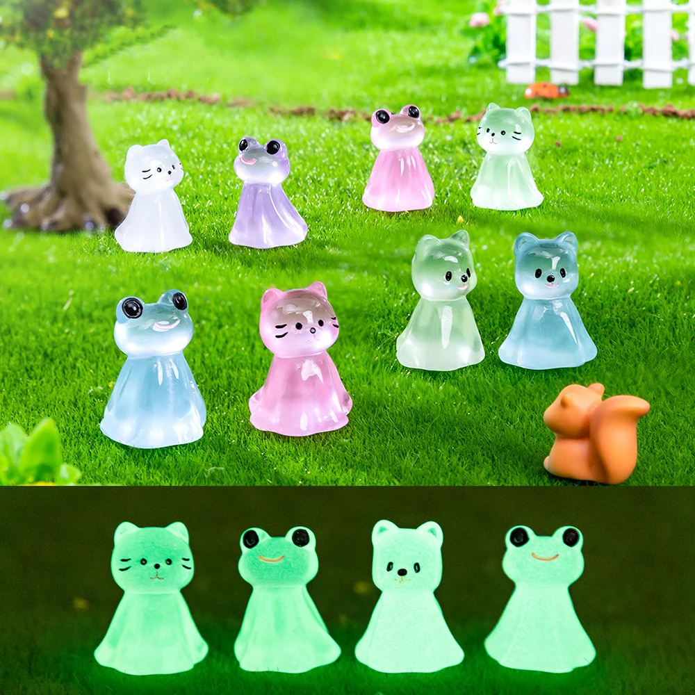 3pcs Resin Creative Cute Luminous Frog Sunny Doll Decoration Accessories For Car Desktop Small Ornaments Decoration