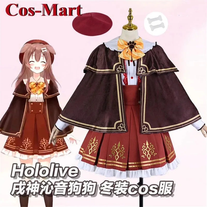 Cos-Mart Anime Vtuber Hololive Inugami Korone Cosplay Costume Super Cute Winter Dress Female Activity Party Role Play Clothing