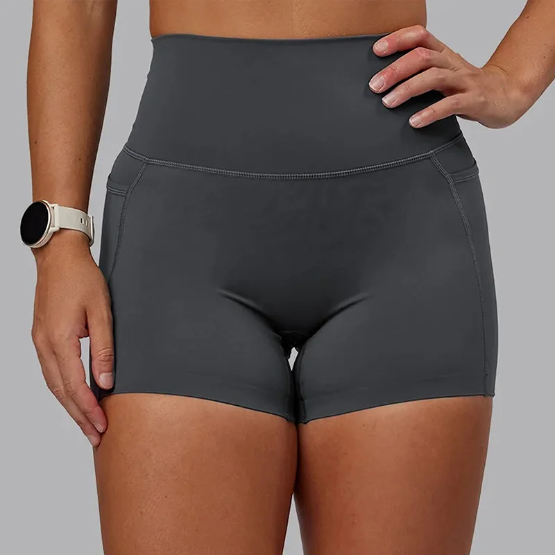 Lksd Elixir X Short With Pocket Tight Women Ultramarine 4 Way Stretch Soft Fold-Over Waistband Booty Shaping Bike Shorts