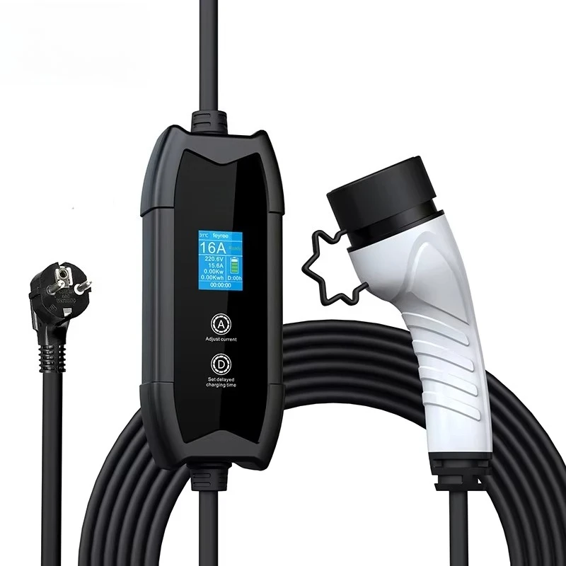 

Portable Electric Vehicle Charger Level 2 3.5kw 16A Adjustable Charging Plug Electric Vehicle Charging Station