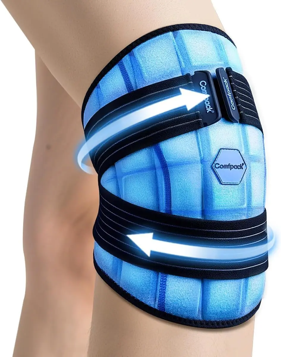 

Knee Ice Pack Wrap for Pain Relief, 2-Hour Cold Therapy & Compression, Flexible for Arthritis, ACL, Sports Injuries (23x10.3 in)