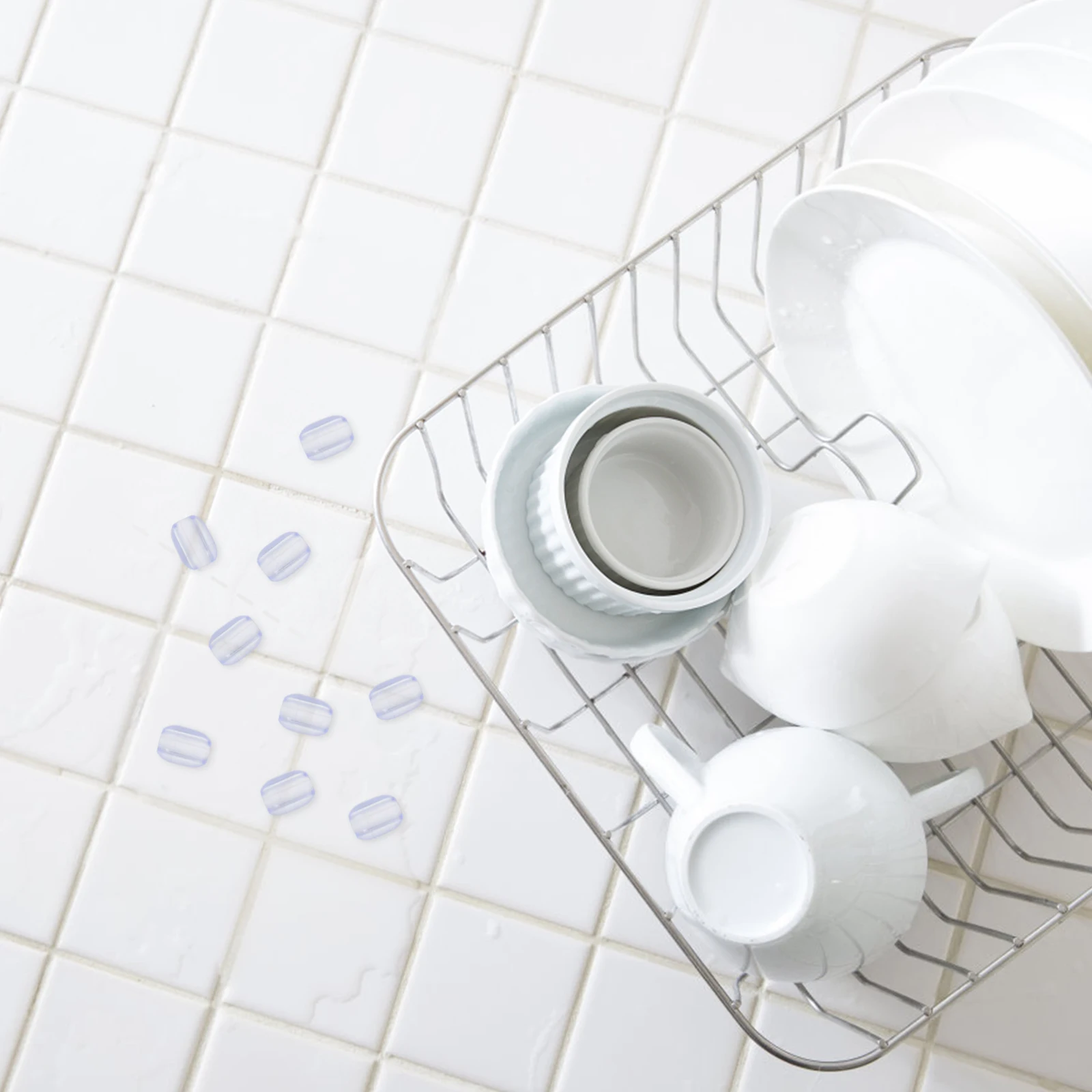 

10pcs Anti Slip Bead Accessories Rubber Feet Kitchen Sink Stopper Dish Rack Drain Food Drainer Strainer Basket Storage