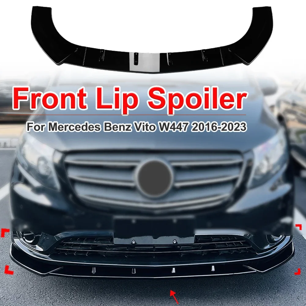 

Car Front Lip Splitter Skirt Spoiler for Mercedes Benz Vito W447 2016-2023 Bumper Cover Blade Tuning Aero Body Kit Parts ABS