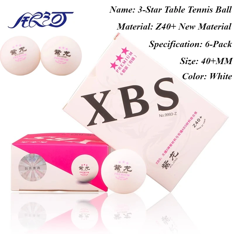 

6 шт./кор. оригинальные шарики для настольного тенниса YINHE ZILONG с 3 звездами со швами 40+ XBS, новые материалы, белые спички, специальные шарики для пинг-понга