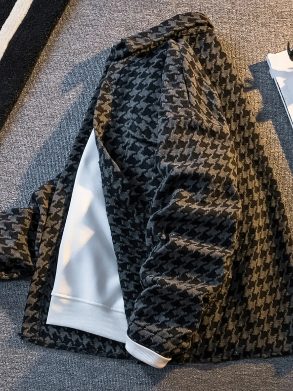 

Мужской твидовый пиджак: весенне-осенний, повседневный, свободного кроя, винтажный, в стиле преппи, длинный, классический, в клетку, для молодежи