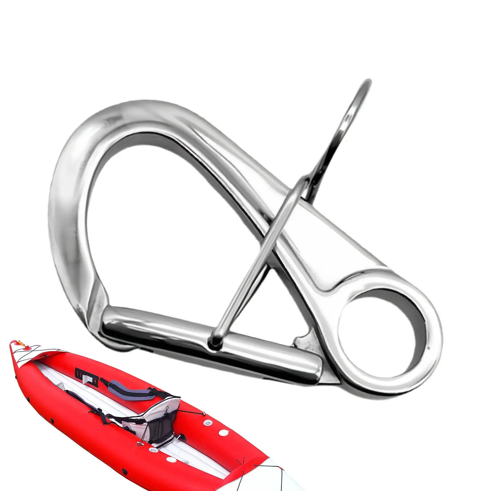 Double Self-Locking Climbing Carabiner Heavy Duty Stainless Steel Safety Carabiner For Hiking Boating, Gym, Backpack & Dog Leash