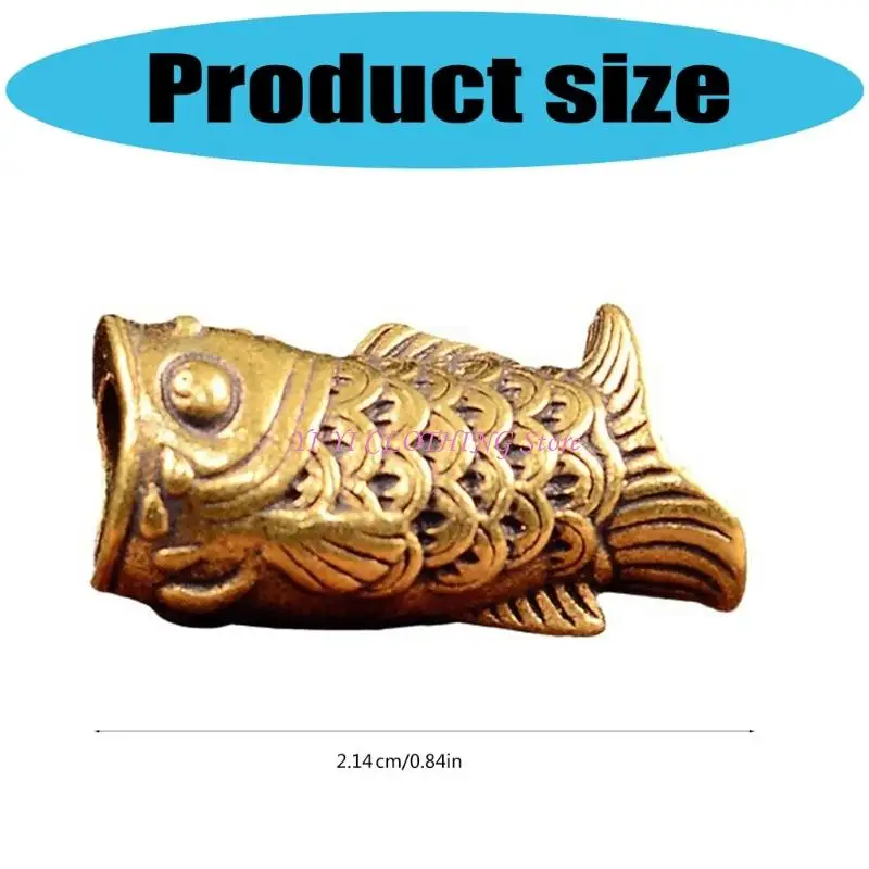 N5kf Elaborate perle metallo carpa ciondolo per paracord e gioielli che creano buco