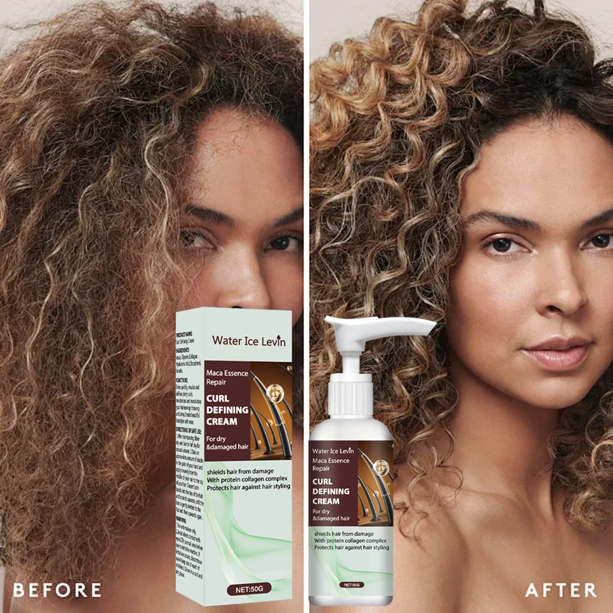 كريم تحديد تجعيد ماكا إيسنس مع تركيبة الكيراتين والكولاجين سريعة الجفاف للحماية من تجعيد الشعر اللامع والتجعد #5