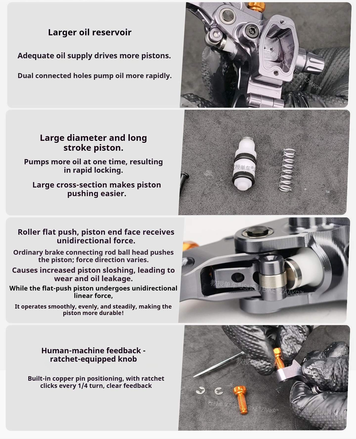 FROG WAKE F-PRO Gold / Silber / Grau / Schwarz 4-Kolben Hydraulisches Scheibenbremsen-Kit Split-Typ für SURRON LIGHT BEE, MTB, Motorrad – Detail 9