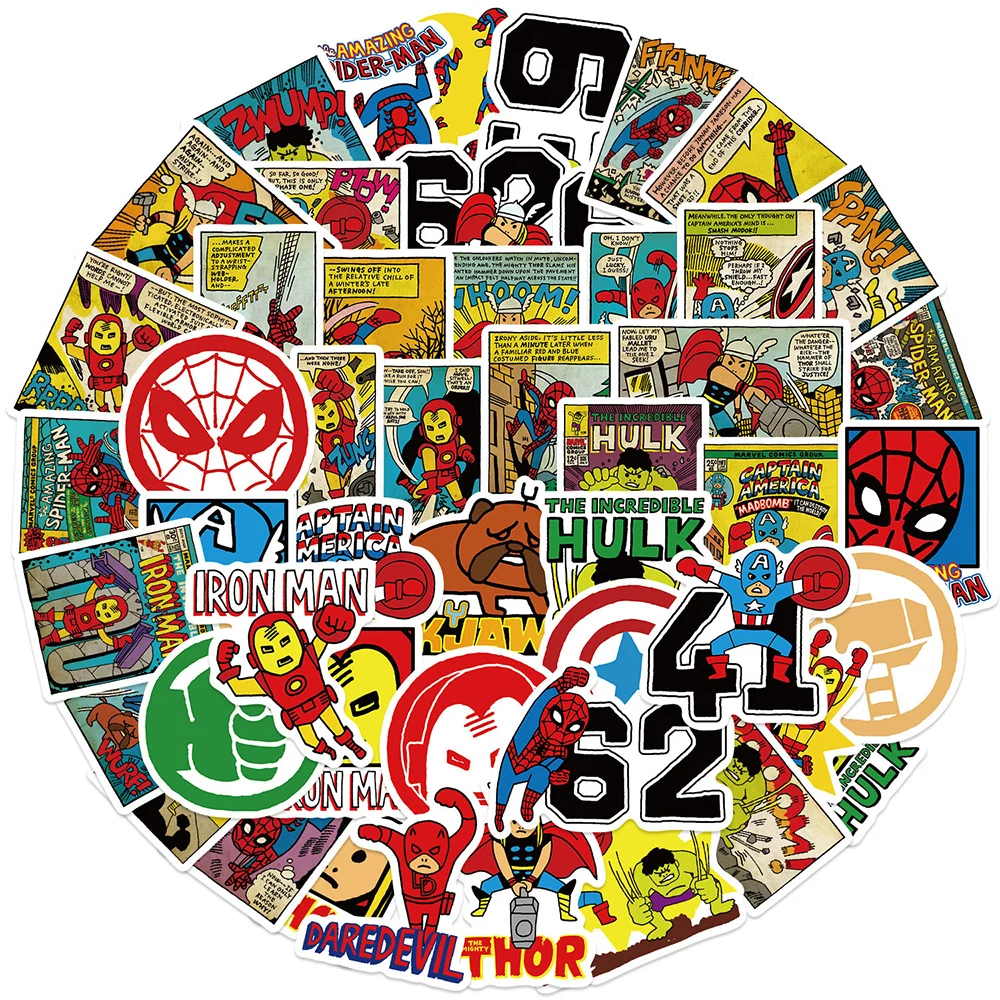 10/30/50/100pcs Disney Marvel Avengers Graffiti Stickers Laptop Skateboard Phone Car Travel Luggage Scrapbooking Sticker Decals