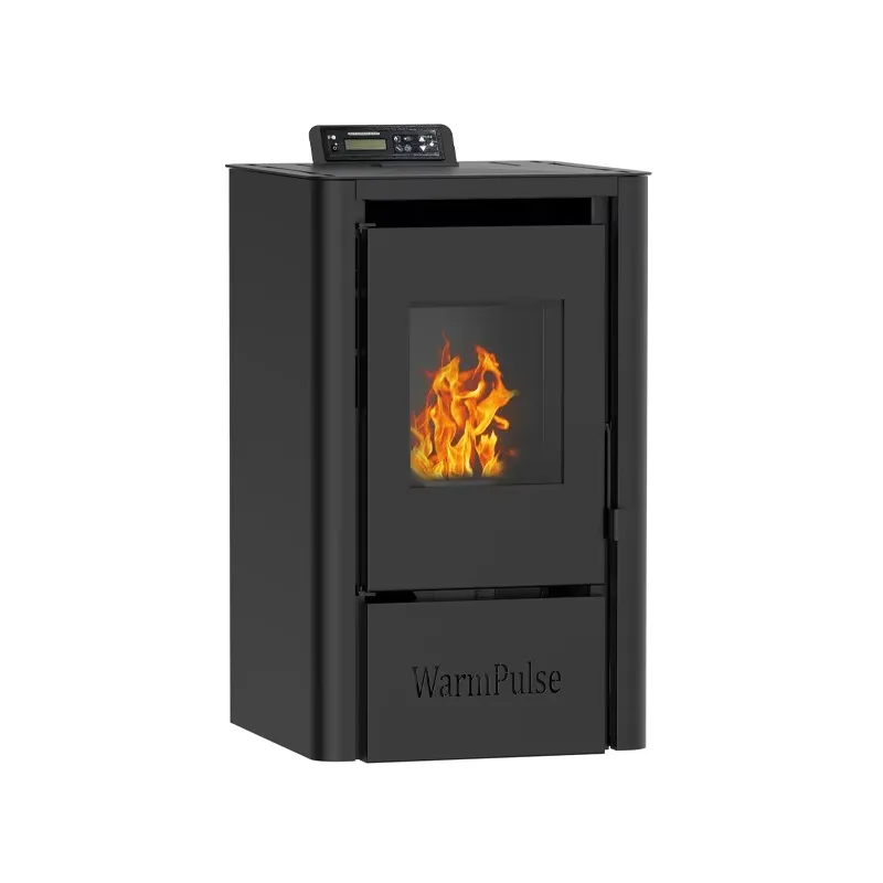 【Best-selling】WarmPulse 6kw PSC6A Eco-friendly Modern Automatic Pellet Stove and Iron Fireplace for Apartment with WIFI Remote C