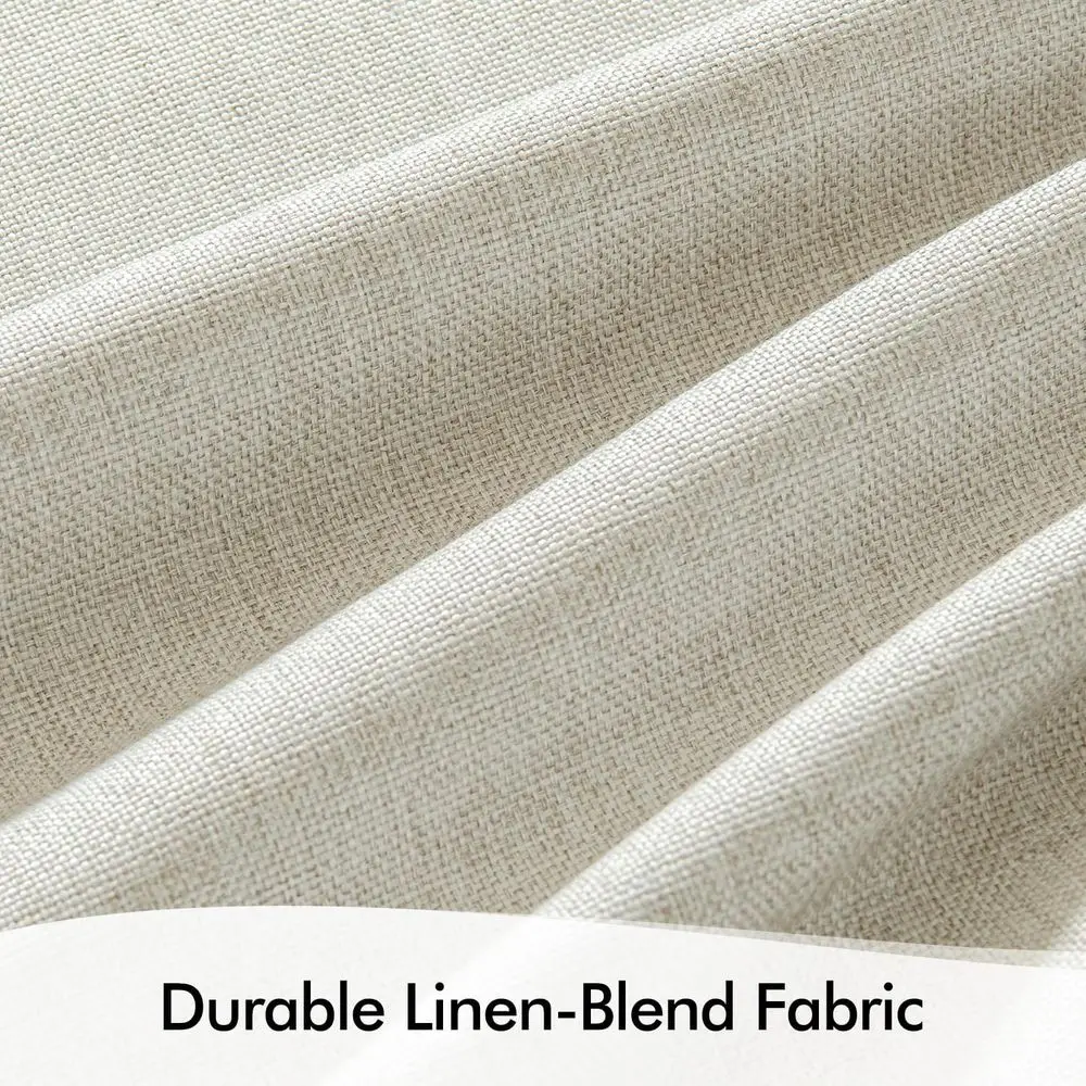 Zasłony zaciemniające z potrójnymi zakładkami, długość 244 cm, zestaw 2 paneli, kremowe zapięcie na sznurki, naturalny kolor, do sypialni i salonu