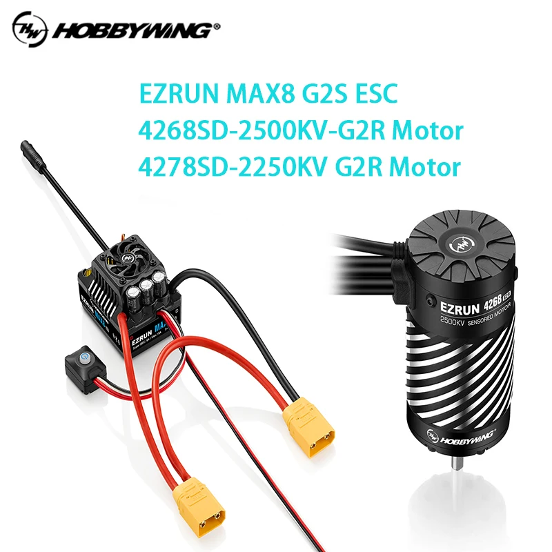HOBBYWING EZRUN MAX8 G2S 160A ESC 4278SD/4268SD محرك بدون فرشاة مقاوم للماء لسيارات RC والمركبات على الطرق الوعرة والشاحنات الوحشية #1