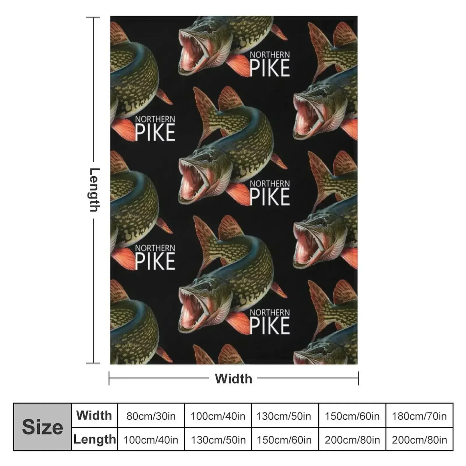 Northern Pike Predator Fishing Design Throw Blanket Bed linens Blankets For Sofas Decorative Sofas Retros wednesday Blankets