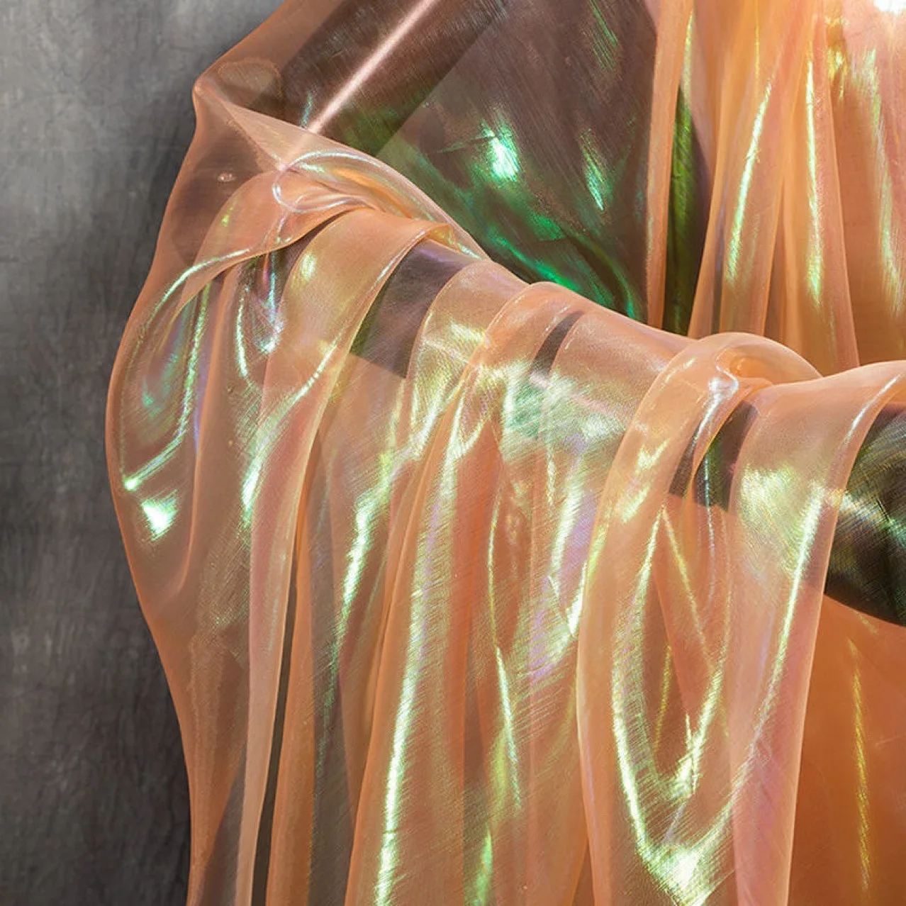 7 Colors Laser Gradient Color Holographic Organza Fabric Translucent Sheer Mesh Material Evening Dress Tulle Fabric view 4