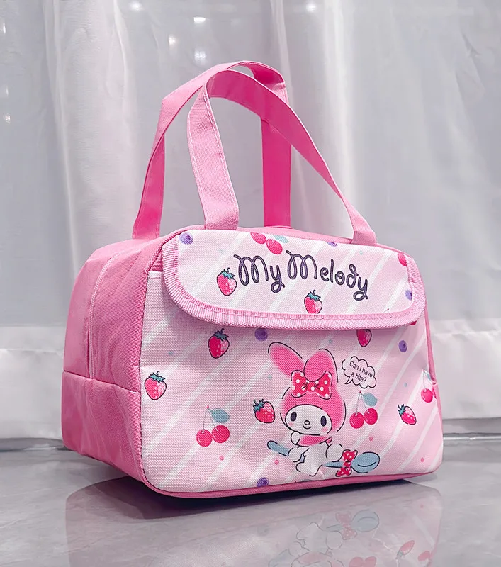 Sanrio Cinnamoroll Mymelody Kuromi Cartoon Oxford Cloth Lunch Bag a tenuta stagna Cooler Insulated Lunch Tote Bag Picnic Storage Bags