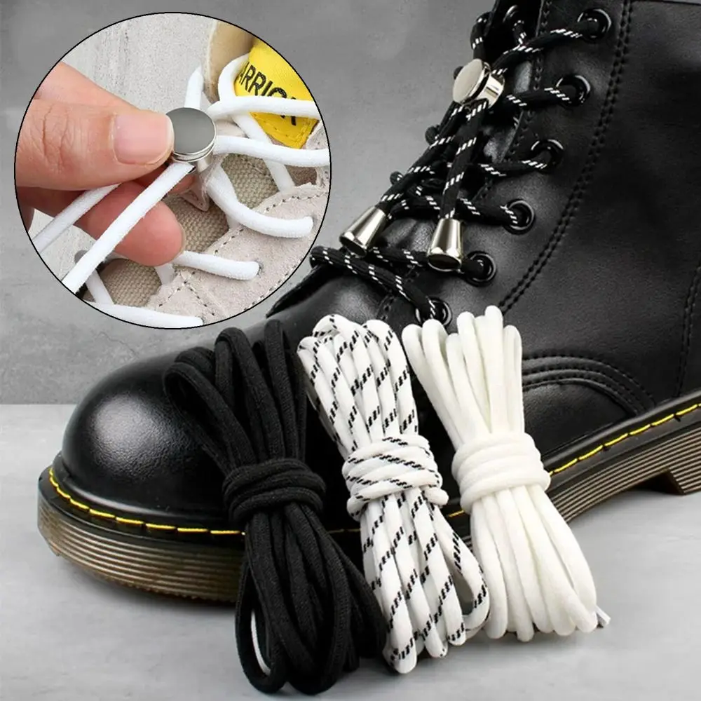 1Pair Creative Locking No Tie Shoelaces Man Women Rubber Bands Elastic Lazy Shoe Laces Stretching Sneakers Quick Shoelaces