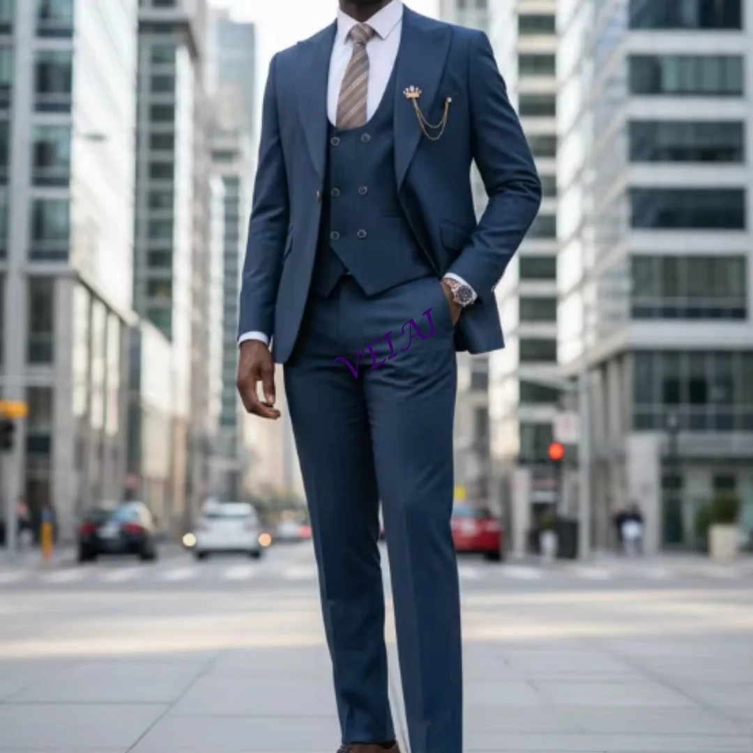 CustomizedHigh-end Brand Formal Business Men's Suits Single Breasted Solid Color Slim Fit Suit wedding three-piece