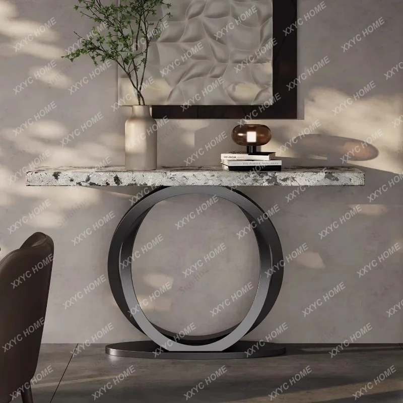 light luxury, entrance table against the wall, modern simplicity, entrance platform