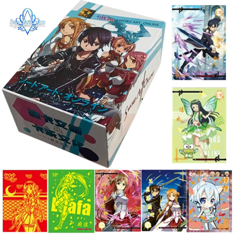 New SAO Sword Art Online Kirigaya Kazuto Yuuki Asuna Collection Cards Child Kids Birthday Gift Game Cards Table Toys Gift