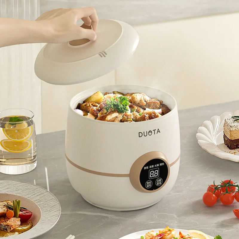 300W 2L Small Rice Cooker 3 in 1 Dormitory Multifunctional Electric Cooker Portable Household Stew Pot Hot Pot 220V