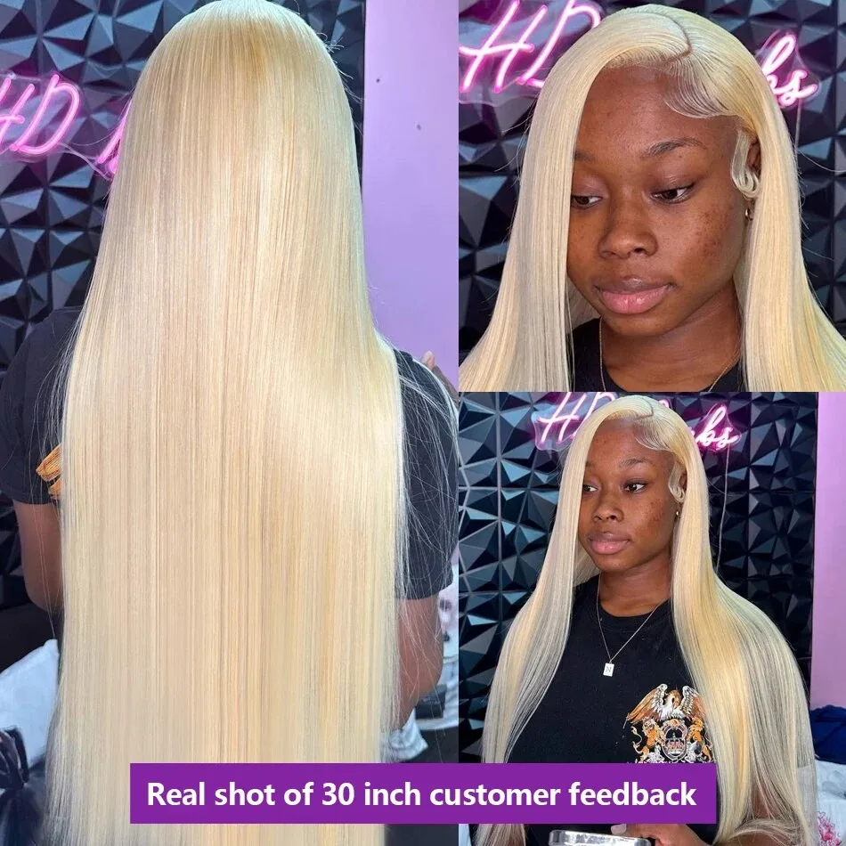 220% Density 613 Honey Blonde 34 38Inch 13x6 HD Lace Front Human Hair Wigs Straight Peruvian 4x4 Lace Frontal Wigs For Women