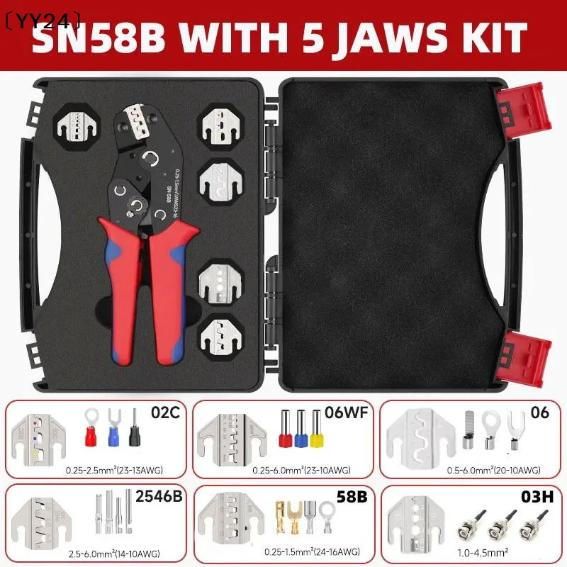 〔YY24〕Crimping Pliers Set Wire Crimping Plier Box Kit For Tube Insulation Terminals Electrical Multi-functional Clamp Tools