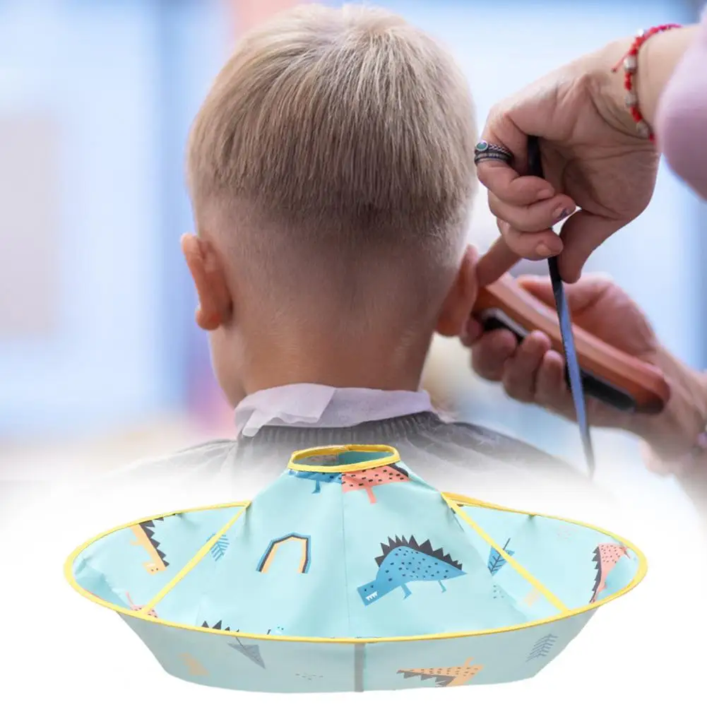 

Hair Cutting Cape Waterproof Kids Haircut Cape with Cartoon Pattern Foldable Umbrella Design for Hair Catching Ideal for Boys