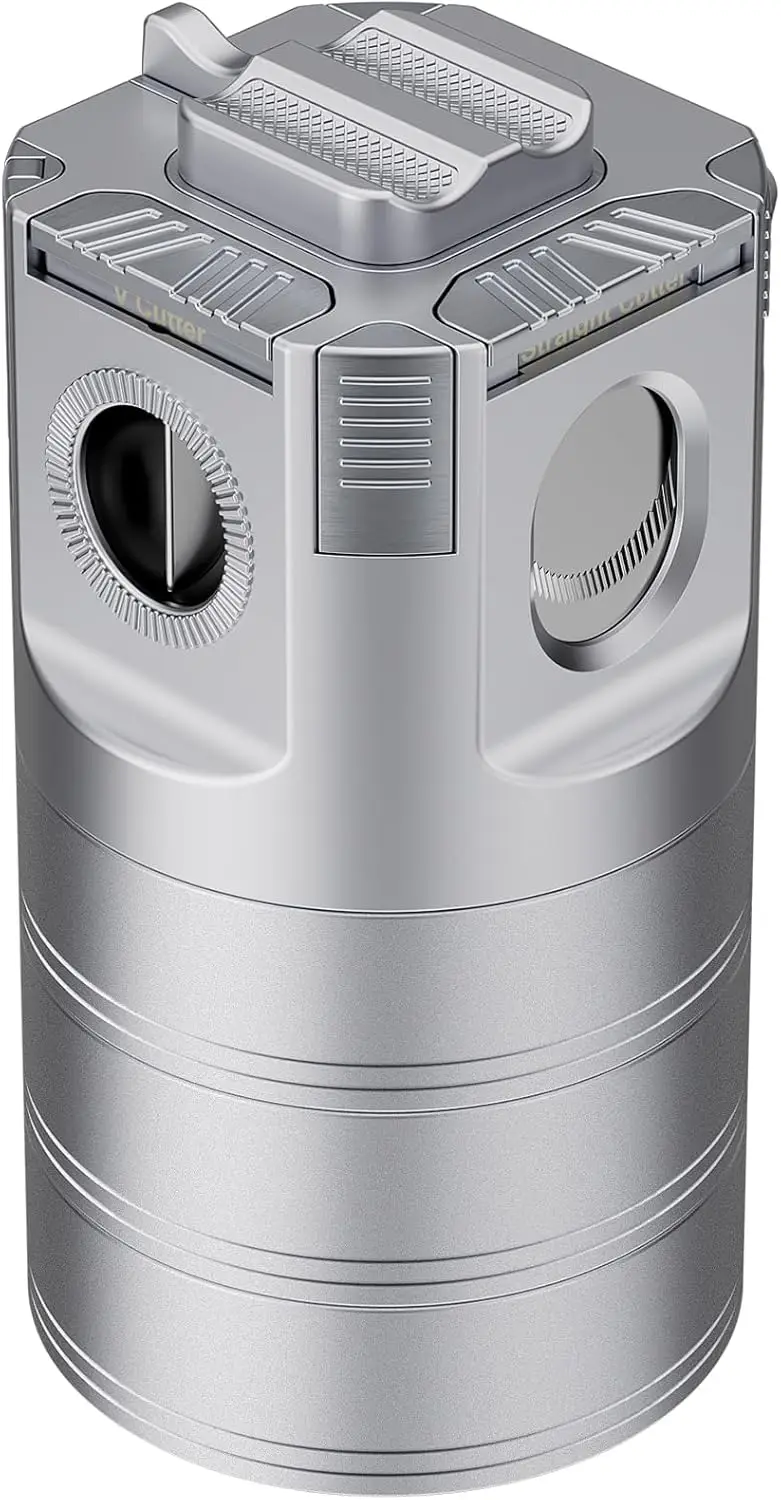 

Набор для сигар 8-в-1: настольная зажигалка с V-образным резаком, пепельницами, инструментами и турбопламенем – роскошные подарочные аксессуары