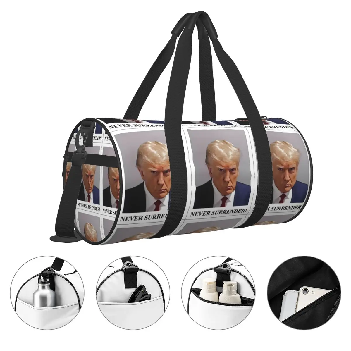 Bolsa de viaje Vintage de ataque a Trump, bolsa de gimnasio de gran capacidad, Oxford, personalizada, bolso deportivo