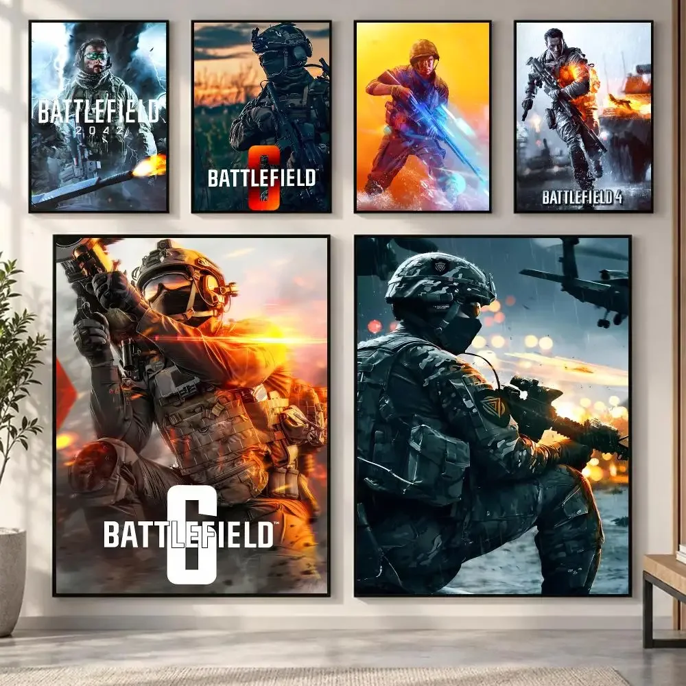 Shooter game Battlefield Poster Decorative Home Accent, Unframed Wall Art Mural Print