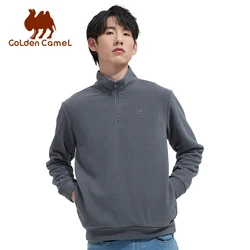 GOLDEN CAMEL Men's Fleece Jackets Sweater Autumn and Winter 2023 New Stand-up Collar Polar Fleece Pullover Shirts Top Clothes