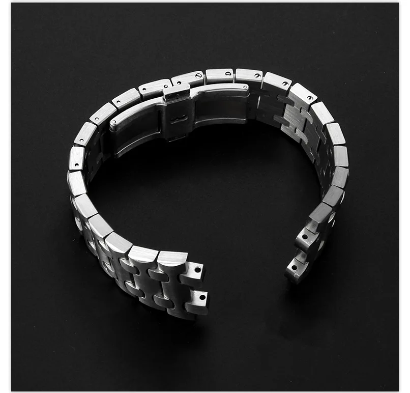 Premium Stainless Steel Watch Band Folding Clasp 28MM Metal Accessories