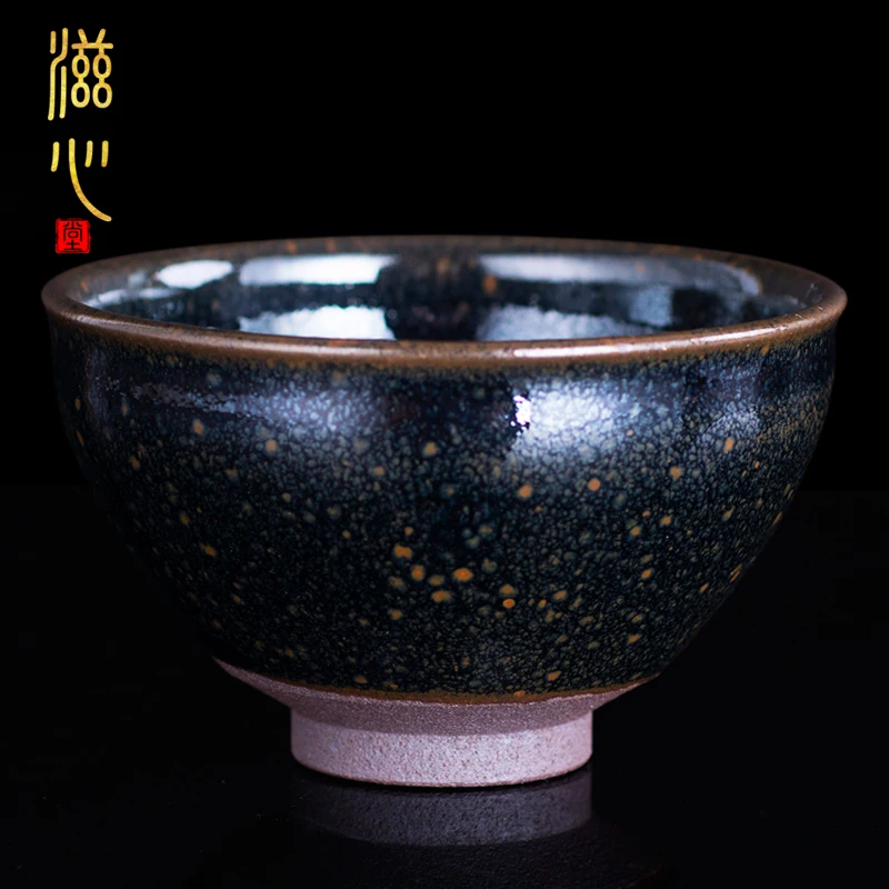 Zixin Hall Liao Ming's Night Curtain Jianzhan Raw Mineral Iron Body Tianmu Tasting Famous Handmade Tea Cup,