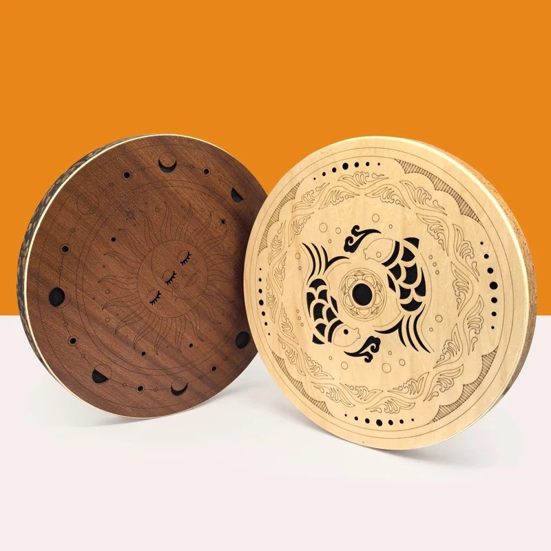 Solid Wood Stream Drum Ocean Rain Sound Hand Drums Meditation Yoga Sound Healing Portable Professional Percussion Instruments
